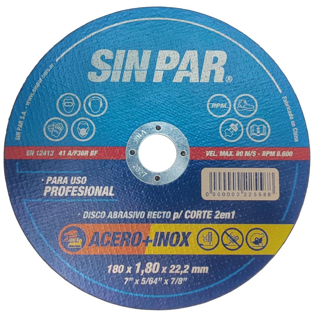 DISCO CORTE PLANO METAL 180 X 1,8